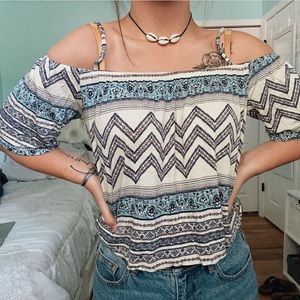Printed off-shoulder top